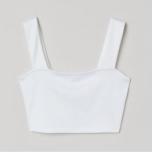 ❌SOLD❌✨2/12$ Ribbed cropped tank top white H&M